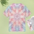 thumbnail image 4 of Kaleidoscope Mandala Colorful Floral Boho Women's Short Sleeve T-Shirt Crew Neck Casual Summer Trendy Loose Fit Tops, 4 of 6