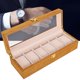 thumbnail image 1 of Caja de exhibición de reloj ANGGREK, madera, 6 rejillas, antideslizante, con ventana transparente, 1 of 8