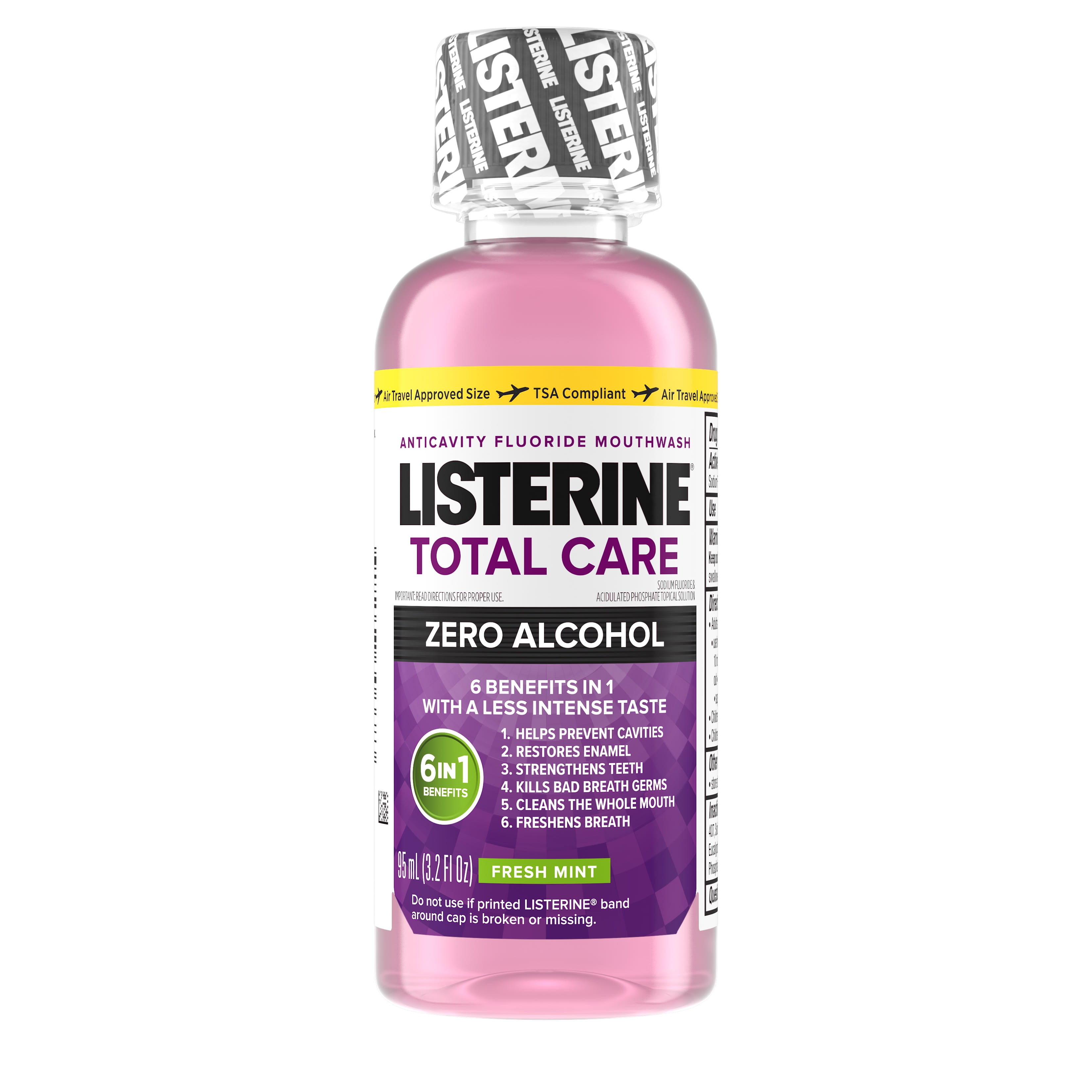 Listerine Total Care Zero AlcoholFree Mouthwash, Fresh Mint, 95 mL