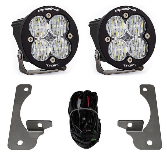 Baja Design Lumière de Conduite/buée 448147 Lumière de Conduite/buée; Sport Squadler-R; Ampoule LED; Ronde; Faisceau de Brouillard; 3162 Lumens; Lentille Claire; Boîtier Noir