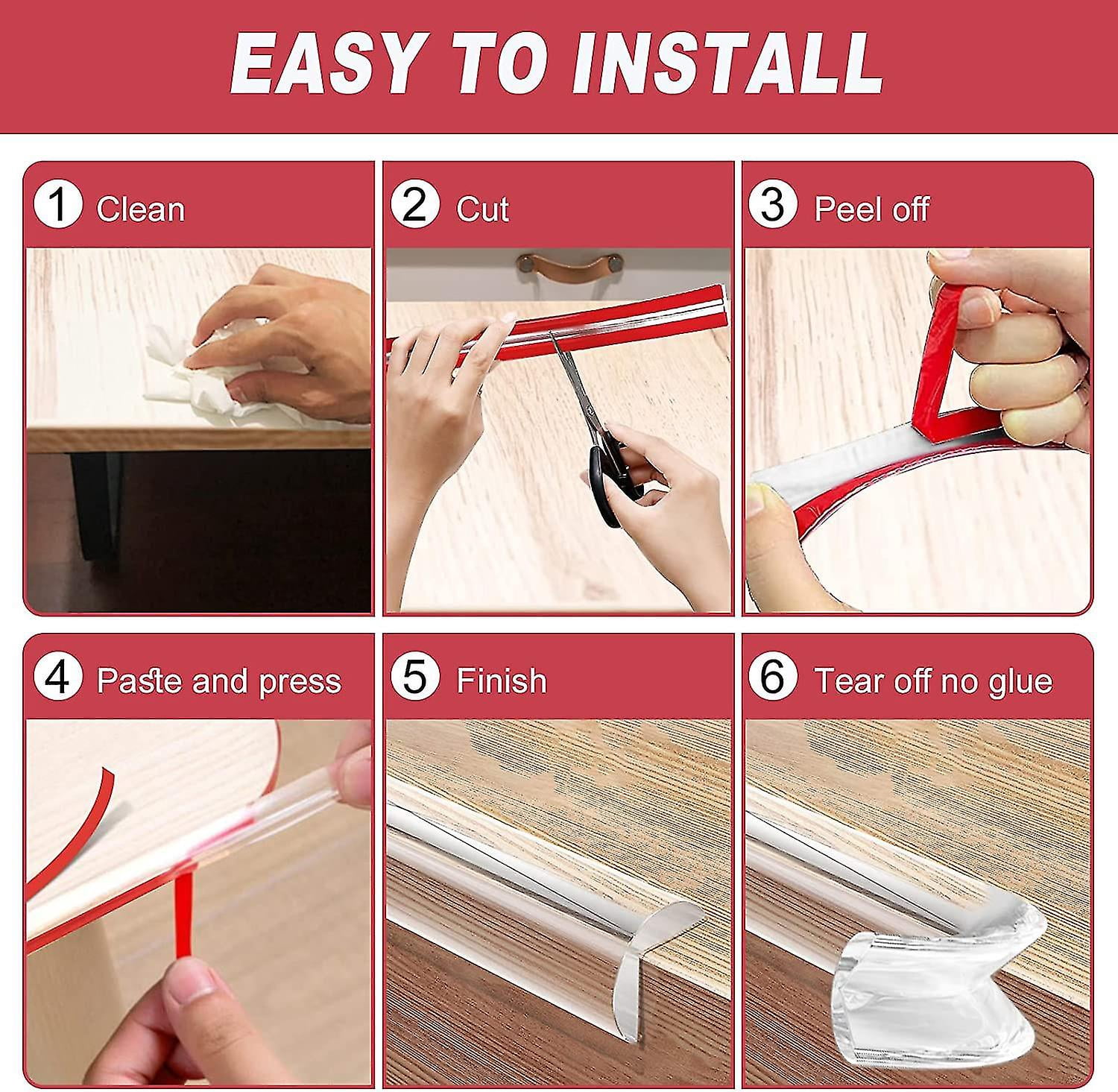 Silicone Edge Protector Strip, 3m Baby Proofing Corner Protectors For Kids Pre-tape Adhesive Baby Safety Edge Corner Guards For Table Cabinets Drawers