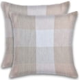 thumbnail image 1 of Herringbone Check Cotton Cushions Set of 2 Poly Filled With Zipper Machine Washable, 1 of 3