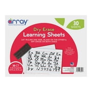 Array Dry Erase Learning Sheets, Non-Adhesive, White, 3/4" x 3/8" x 1/4" Ruled, 11" x 8-1/4", 30 Sheets