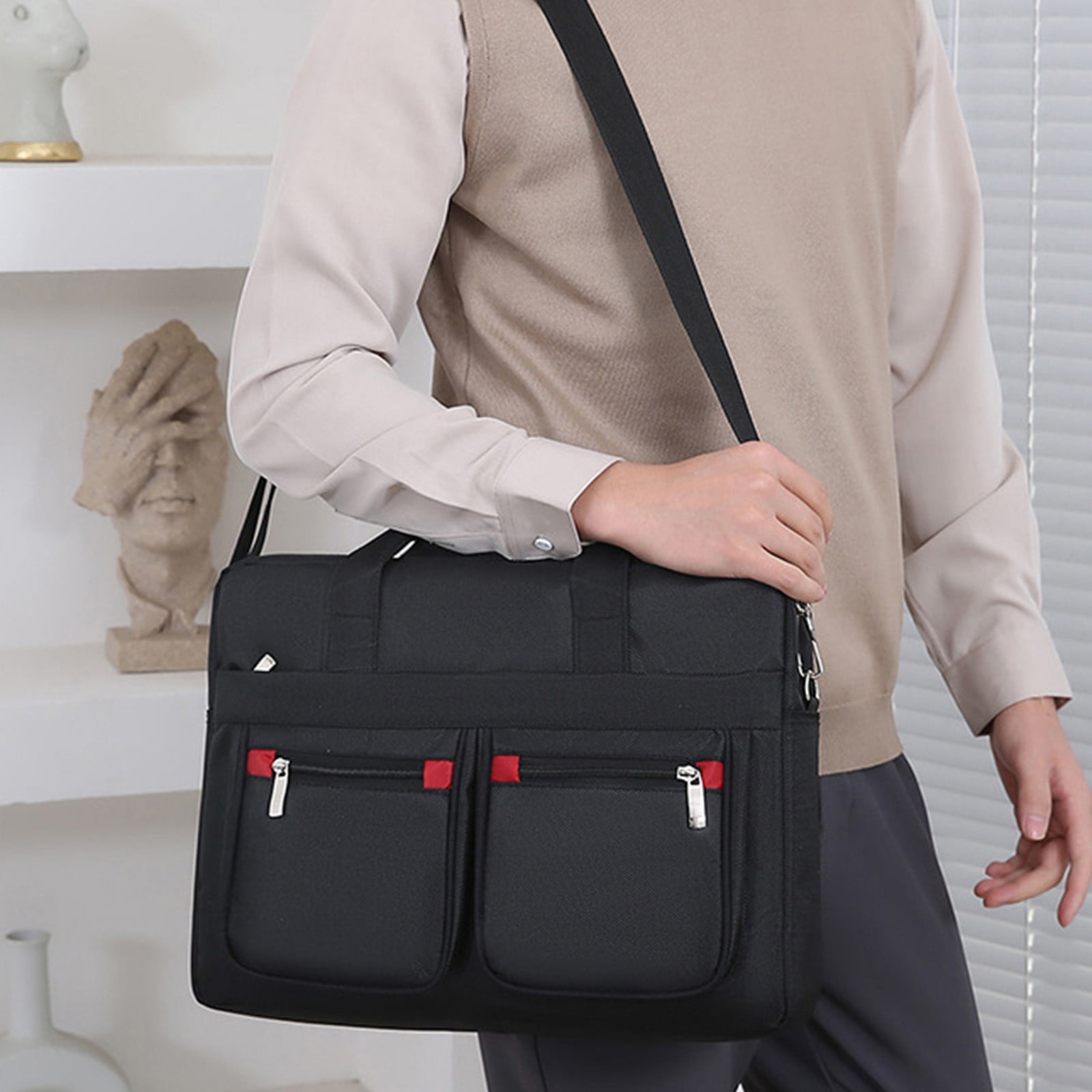 Ersvoioy Large Briefcases for Men Tote Bag Laptop Case Work Bags office Messenger Bag Handbags Sports Travel Chest Rucksacks Shoulder Crossbody Rucksacks Bag with Multiple Pockets