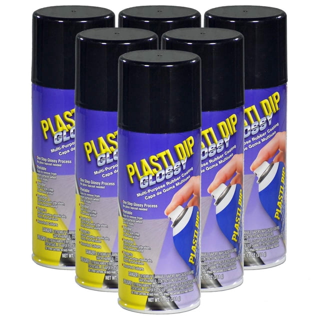 Spray de Pintura Plasti Dip Negro Brillante 311 ml Caja con 6