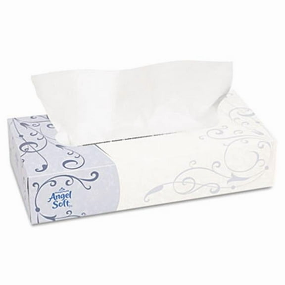 Angel Soft Ps  Premium Facial Tissue, Flat Box, 100 Sheets-Box, White