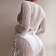 thumbnail image 3 of Vestido Para Cubrir Bikini Ahueca hacia fuera el traje de baño Cubrir la playa europea Ropa de protección solar Cgtredaw para Mujer Blanco T XXL, 3 of 7