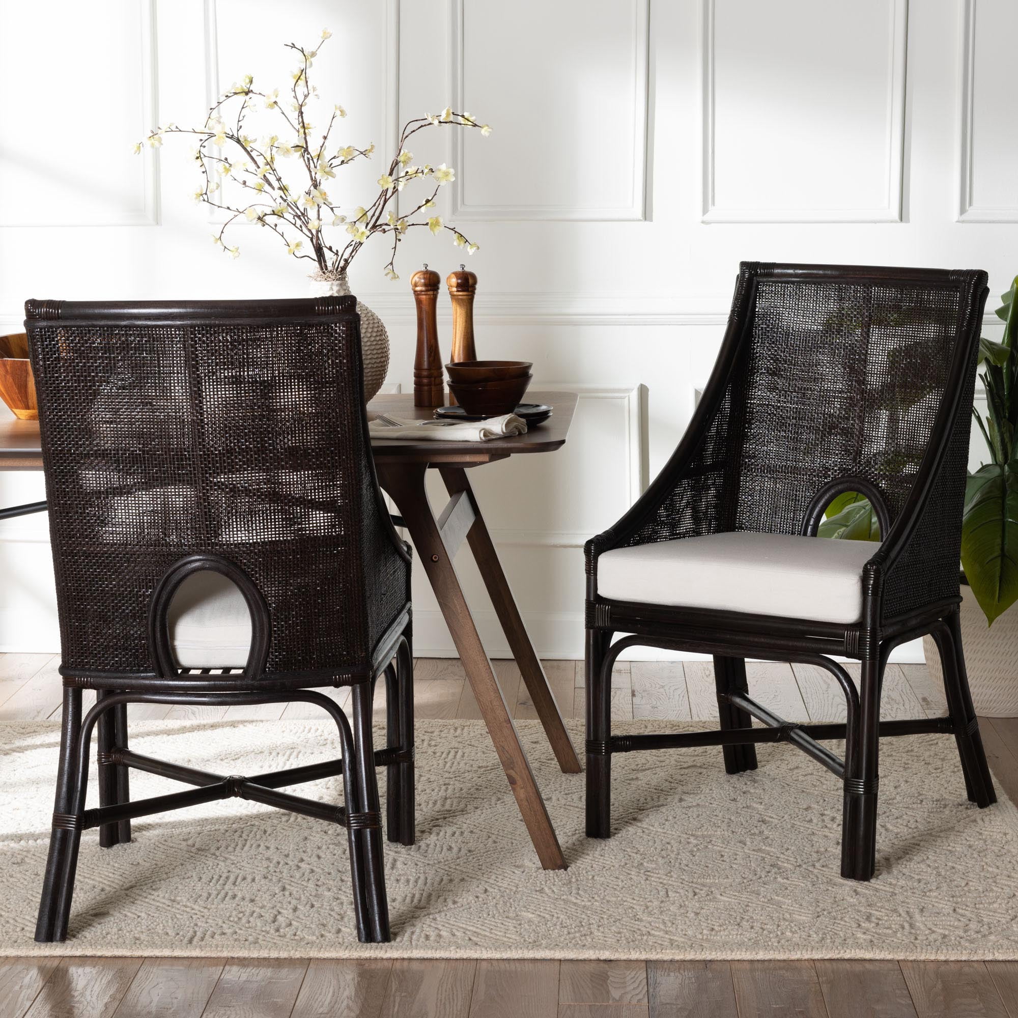 bali & pari Acton Boho Dining Chair, 2-Piece, Espresso