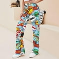 thumbnail image 2 of Top-kevin Funny Comic Speech Bubble Pattern Yoga Pants Women Wide Leg Pants Casual High Waisted Straight Lace Up Lounge Sweatpants, 2 of 14