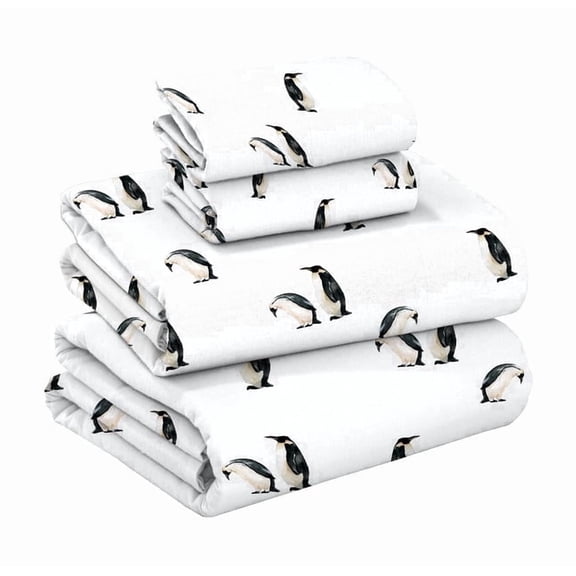 RUVANTI Flannel Sheets Queen Size - GOTS Certified 100% Organic Cotton, 4 Piece Warm, Soft & Breathable Set, Deep Pocket Snug Fit, Double Brushed Cozy All Season Bedding, Polar Parade