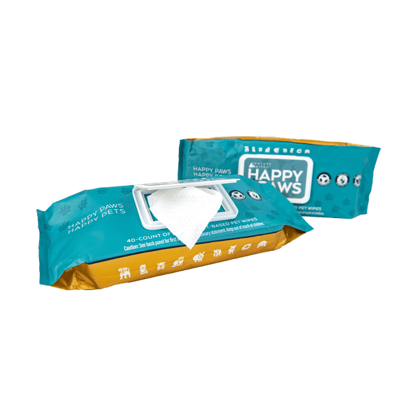 Venture Wipes Natural Pet Wipes for Cats and Dogs, Biodegradable Dog Wipes, Grooming for Paws, Eyes, Ears, Glands, and Coat, Large and Durable Cleansing Cloths, 40 Count Pull Pack