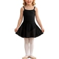 thumbnail image 2 of ITSAME Girls Ballet Dance Dress, Leotards Ruffle Spaghetti Strap Kids Fashion Ballet A-Line Dress Black 11-12T, 2 of 7
