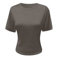 thumbnail image 5 of LIUJUNSHOP Womens Batwing Short Sleeve T Shirts Summer Casual Flowy Crew Neck Tops Loose Fit Boxy Basic Tees, 5 of 5