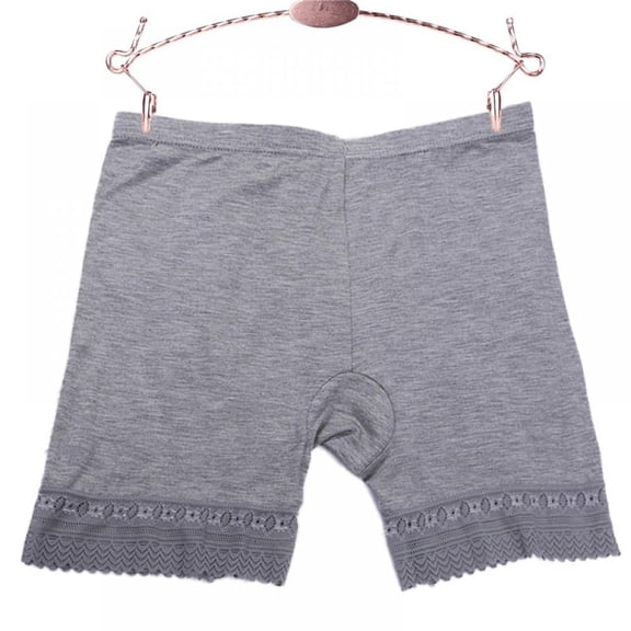 Popfeel Slip Shorts for Under Dresses Anti Chafing Thigh Bands Underwear Women Girls Lace Stretch Safety Pants