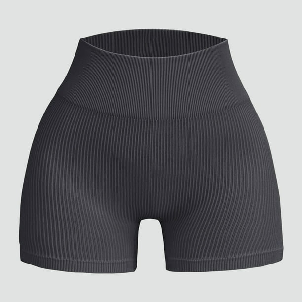 MKLEKYY Pantalones Cortos para Mujer, Deportivos, Sin Costuras, Acanalados, para Entrenamiento, Yoga