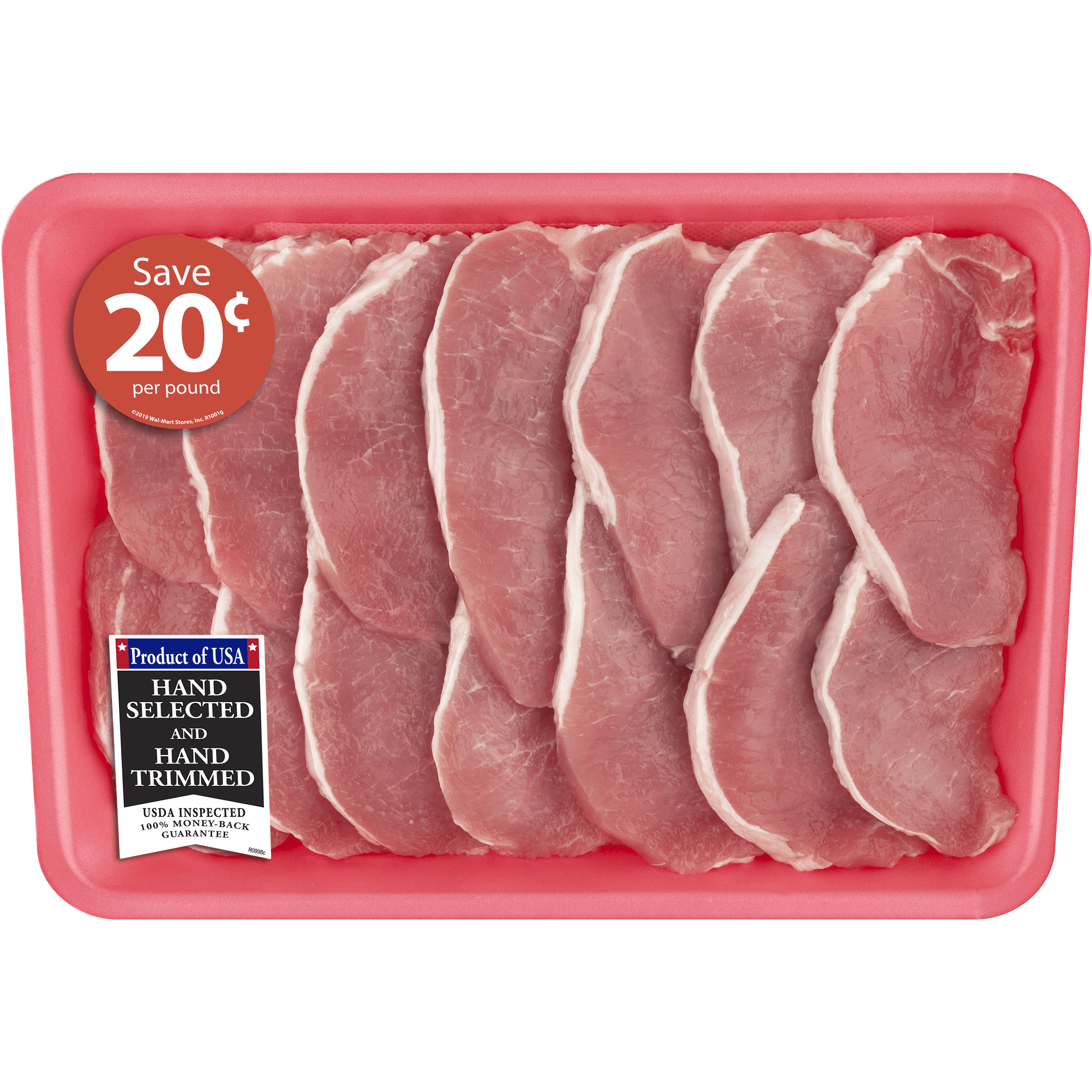 Pork Center Cut Loin Chops Thin Boneless Family Pack, 2.0 ...