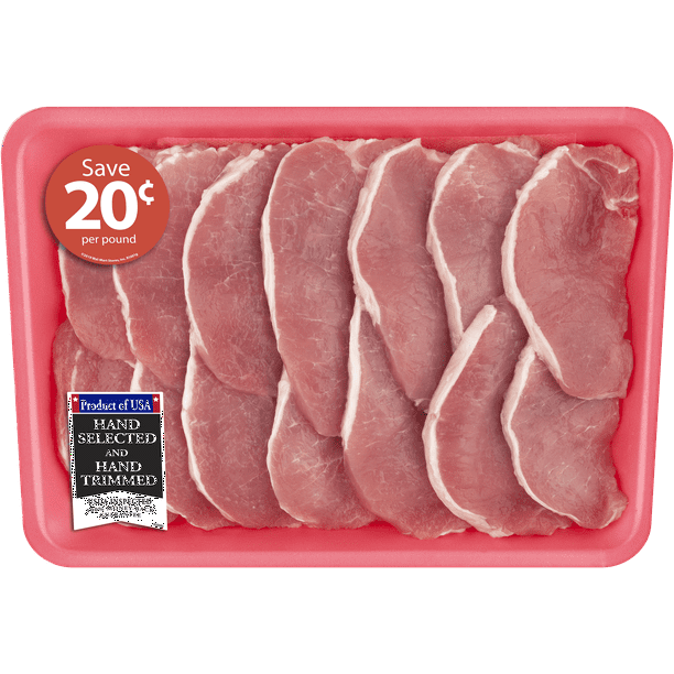 Pork Center Cut Loin Chops Thin Boneless Family Pack, 2.0 ...