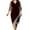 Wine, variant on Sngxgn Women's Long Sleeve Dress with Slit Elegant Long Neck High Waist A-Line Midi Dress(Purple,XXL)