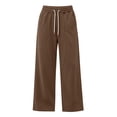 thumbnail image 4 of Yourumao Womens Sweatpants Drawstring Elastic Waist Straight Leg Sweatpant Thin Fleece Soft Casual Lounge Pants with Pockets, 4 of 7