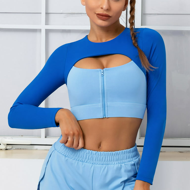 Womens Casual Long Sleeve Sports Underwear Color Block Patchwork