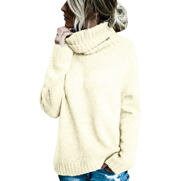 Sherrylily Fall Winter Women Sweaters Casual Turtleneck Long Sleeve Soft Knitted Pullover