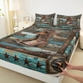 thumbnail image 3 of Manfei Texas Stars Queen Sheet Sets, Western Cowboy Boot Sheet Set Queen, Rustic Farmhouse Bed Sheets Set Queen Size, Ultra Soft Room Decor, 4 Pieces, 3 of 7