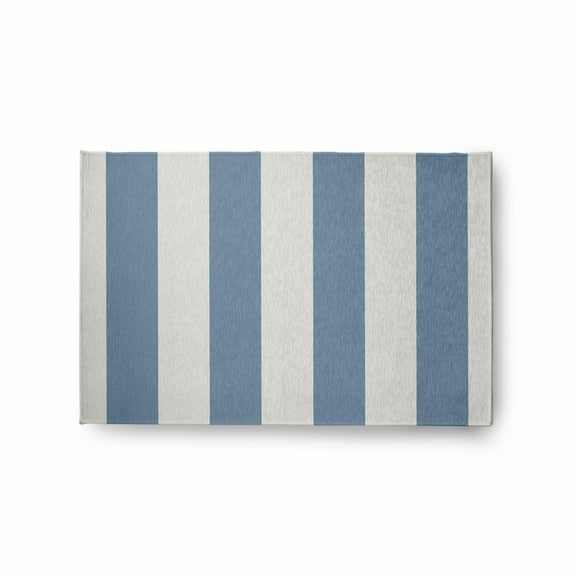 E by Design Graduated Stripe Indoor/Outdoor Rug - Dusty Smoke - 2 x 3 ft.