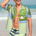 thumbnail image 3 of Fotbe Frog Amanita Mushroom Hawaiian Shirt for Men Unisex Summer Beach Casual Short Sleeve Cotton Linen Button Down Shirts-Large, 3 of 5
