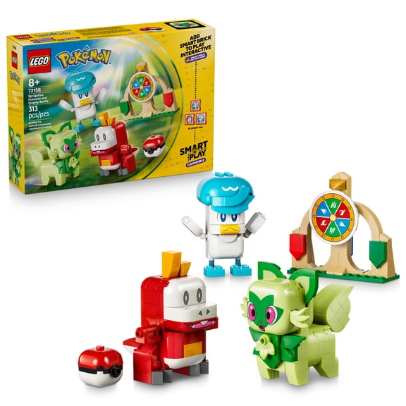 LEGO Pokémon SMART Play: Sprigatito, Fuecoco and Quaxly Battle - Compatible Set with 3 SMART Tags and 3 Pokémon - Interactive Toy - Gift for Boys and Girls, Ages 8 - 72158