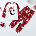 thumbnail image 2 of HJYCHN Matching Pajama Sets Family Christmas Pajamas Christmas Family Pajamas Matching Sets Santa Hat Antler Letter Print Plaid Pants Long Sleeve, 2 of 9