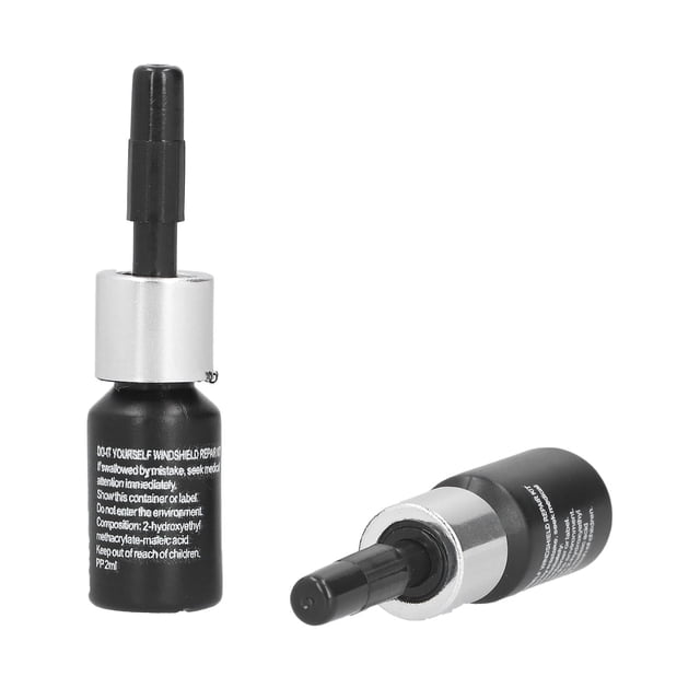 Liquide de Réparation de Fissures de Pare-Brise de Voiture 2ML, Kit de Résine de Réparation de Pare-Brise, Kit de Réparation de Vitres Auto, Fluide de Réparation de Fenêtres pour Fissures et Rayures Auto