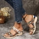 thumbnail image 2 of Amzcrzy Zapatos de mujer,Zapatos de mujer,Zapatillas de mujer, Zapatillas de cuña planas de tacón alto con flores informales retro de verano para mujer Sandalias Mujer Zapatillas De Casa, 2 of 9
