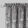 thumbnail image 2 of 2 Pack Shabby Pastel Floral Rod Pocket Window Curtain Panel - Gray, 84 in. Long, 2 of 3
