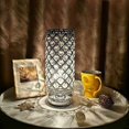 thumbnail image 1 of Lámpara de cristal, lámpara de noche con pantalla, lámpara de mesa plateada de cristal de moda creativa, para hotel, sala de estar, dormitorio, biblioteca, aparador (sin bombilla), 1 of 6