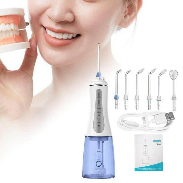 hilo dental Hilo dental de agua para limpieza dental inalambrico Irrigador oral recargable portatil impermeable Potente limpiador de dientes con agua de 5 modos para viajes Irrigador de Walmart en lin...