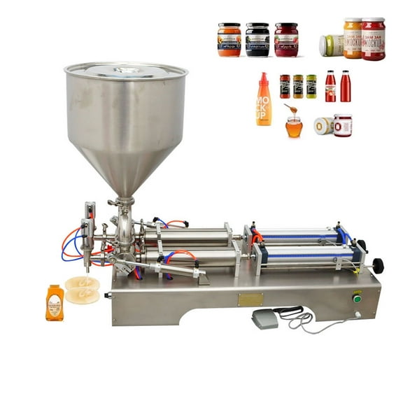 Paste Liquid Filling Machine Double Nozzles 50-500ml Pneumatic Stainless Steel Piston Filler
