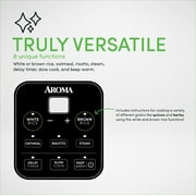 Aroma® 8-Cup (Cooked)/2Qt. Digital Rice & Grain Multicooker, Black, New, ARC-994SB