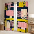 thumbnail image 4 of jejeloiu Abstract Geometric Striped Curtains Pack of 2 (42x84 Each),Retro Lines Pattern Curtains Blackout,Pink Orange Deepblue Bedroom Curtains For Girls Kids,Breathable Home Decor, 4 of 6
