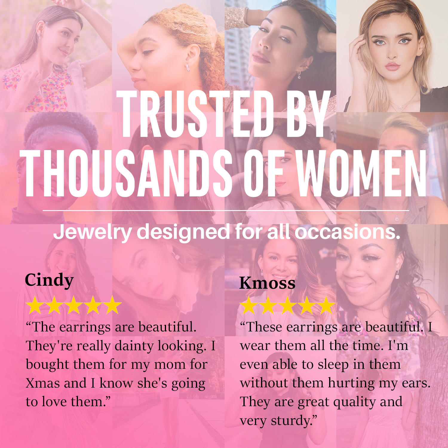 Cate & Chloe Amaya 18k Rose Gold Plated Hoop Earrings | Women's Crystal Earrings, Jewelry Gift for Her - image 3 of 9