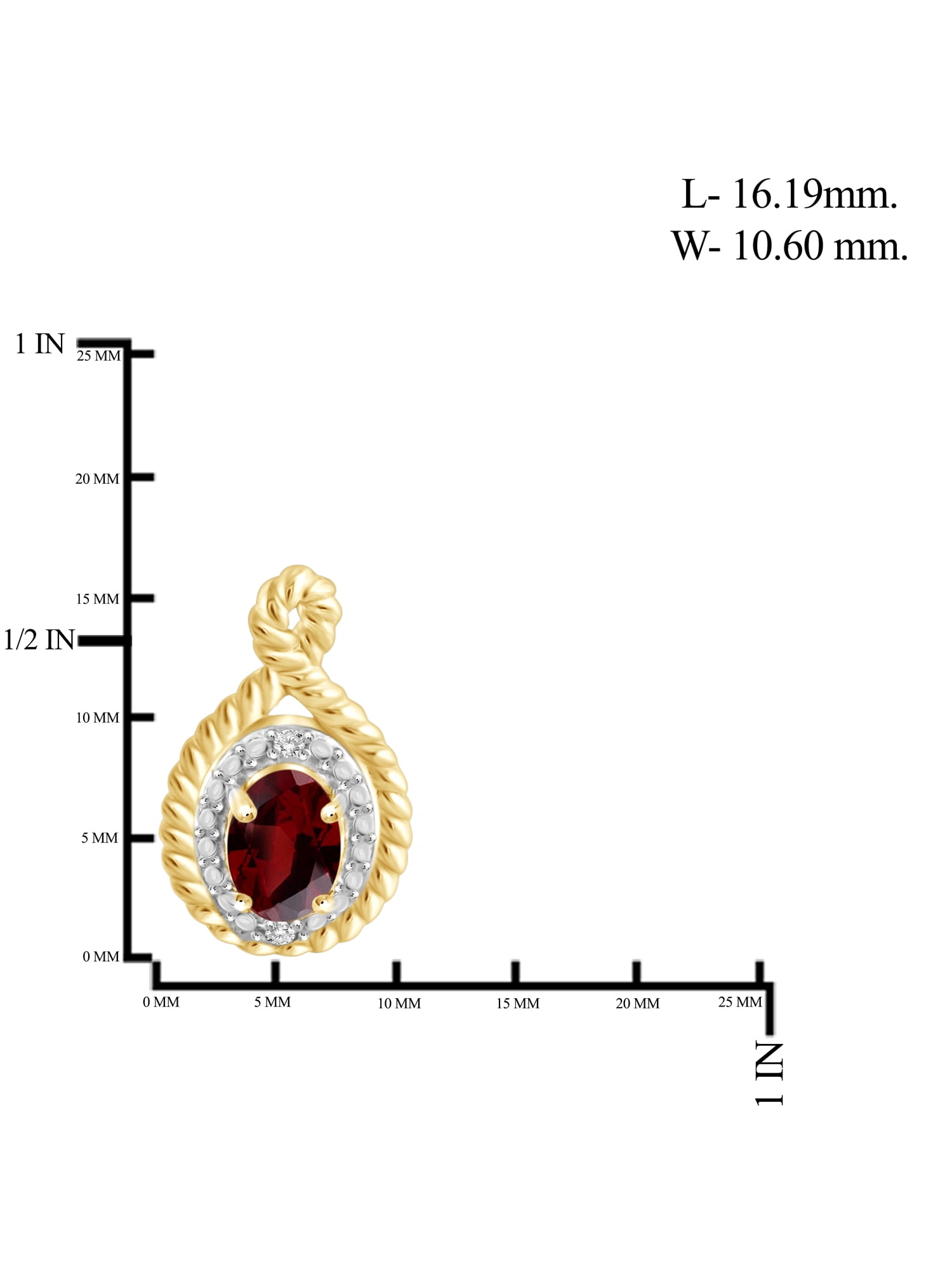 1.20 Carat T.G.W. Garnet Gemstone and White Diamond Accent Earrings