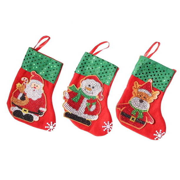 3 Piezas Medias Navidad Colgantes Colgantes DIY Kit Pintura Diamantes (WZ001)