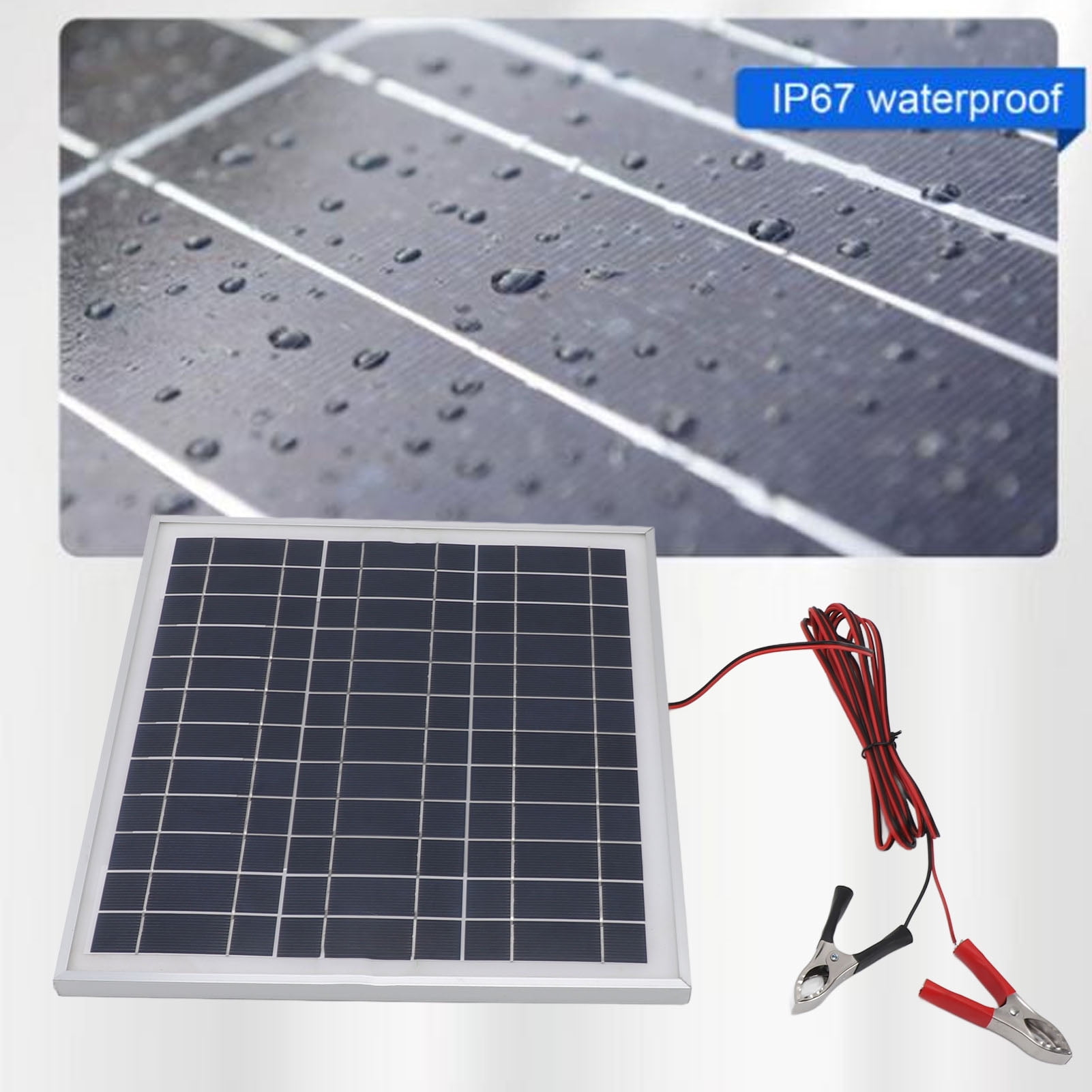 Elowen Solar Panel with Battery Clip Portable Solar Panel, 50W Solar Panel for Camping