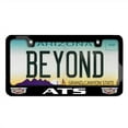 thumbnail image 2 of Cadillac ATS Dual Crest Logo in Full-Color Black Metal License Plate Frame, 2 of 7