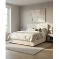 thumbnail image 1 of Aykah Eira Boucle King Bed Frame with Storage, Upholstered Headboard, Metal Bed Frame King Size with Headboard, Hydraulic Storage System, No Box Spring Required (Marshmallow Boucle), 1 of 13