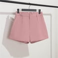 thumbnail image 5 of LIIPEE Women Shorts Summer Casual Solid Color Elastic Mid Waist Loose Fit Mini Shorts Ladies Buttons Lightweight Versatile Bottoms Vacation Comfortable Breathable Soft Daily Shorts,Pink,XXXXL, 5 of 6