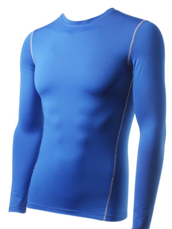 Men's Slim Crew Neck Long Sleeve Thermal Underwear Tops