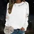 thumbnail image 2 of XIAONU Sweatshirts For Womens Halloween Cute Ghost Long Sleeve Printed Tops Pleasure Baggy Crewneck Pullover Sweatshirt, 2 of 5