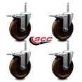thumbnail image 2 of 5 Inch High Temp Phenolic 5/8 Inch Stem Caster Set with Total Lock Brake, 2 of 2