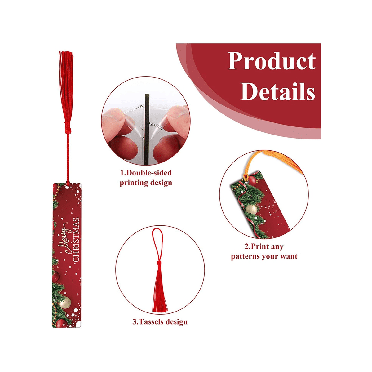 80 Pcs Sublimation Blank Bookmark Heat Transfer DIY Sublimation Bookmarks with Hole and 80 Pieces Colorful Tassels