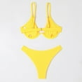thumbnail image 5 of Sngxgn Women's Swimsuit Tummy Control Bathing Suit Ruffle V Neck Swimwear(Yellow,XL), 5 of 7